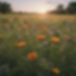 A vibrant field of Kansas wildflowers showcasing a variety of native species in bloom.