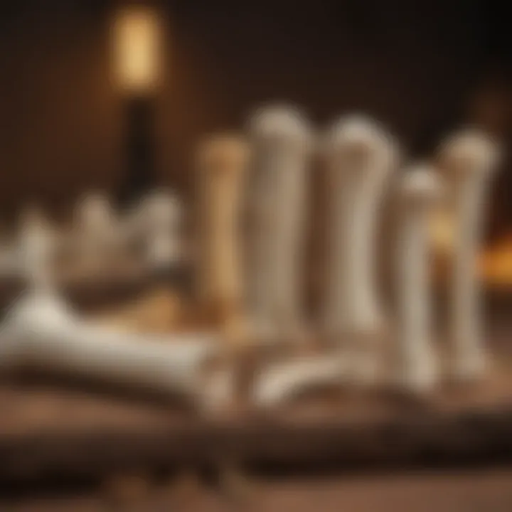 Different types of chew bones displayed for comparison