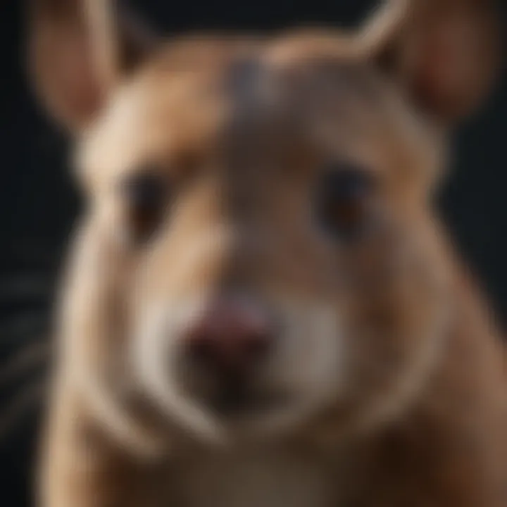 Close-up view of a mammal showcasing its unique characteristics.
