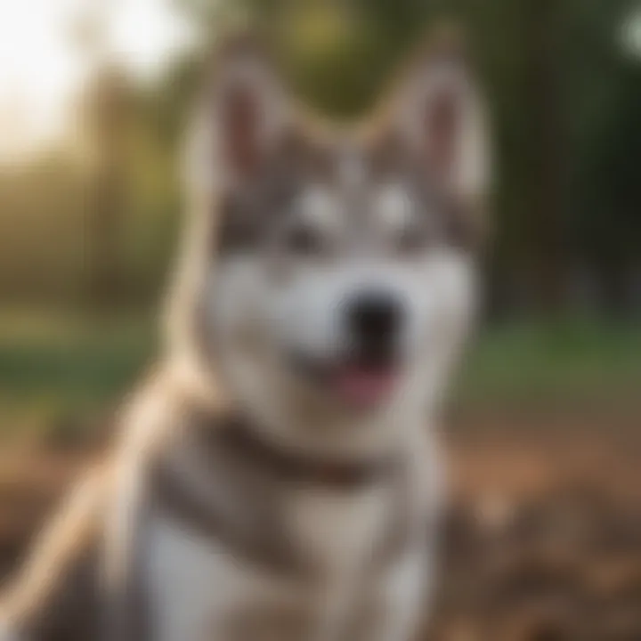 Mini Siberian Husky being trained with positive reinforcement