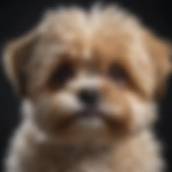 Close-up of a Shih Poo's distinctive coat and facial features