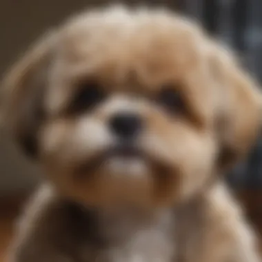 A Shih Poo being groomed, showcasing care tips