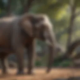 Elephant in a tranquil zoo environment