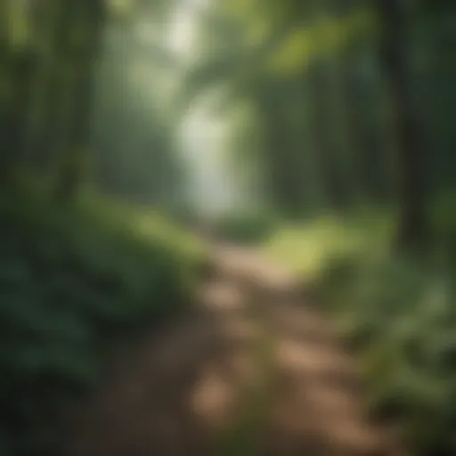 Serene view of a lush green trail surrounded by trees in Ohio