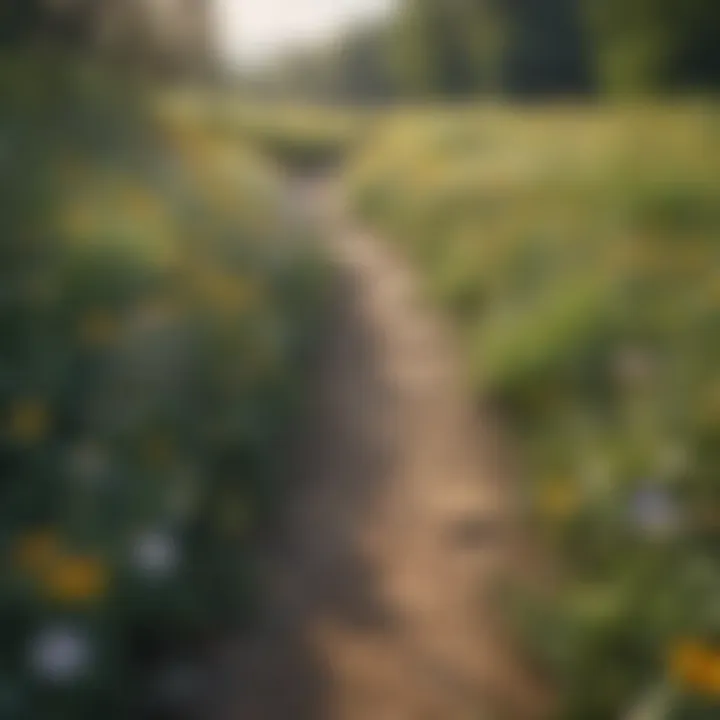 A winding trail through a vibrant wildflower field in Ohio