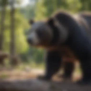 Bear Observation Experience Visitors observing a bear in its natural habitat