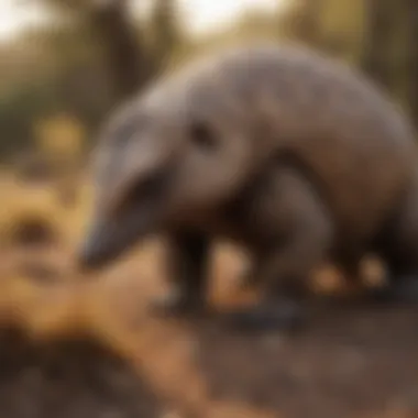 Illustration of the pangolin's ecological role in controlling insect populations