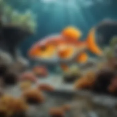 An underwater scene showcasing a variety of saltwater species