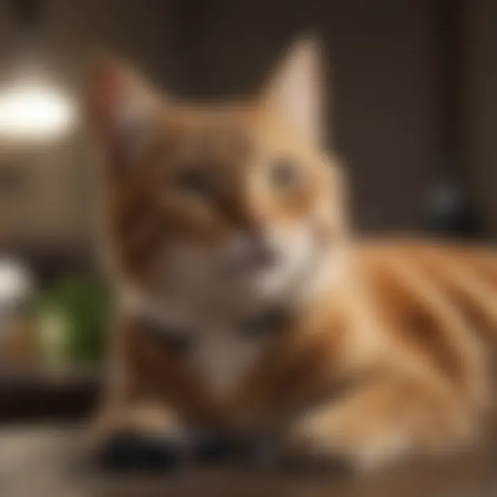 Cat displaying signs of stress