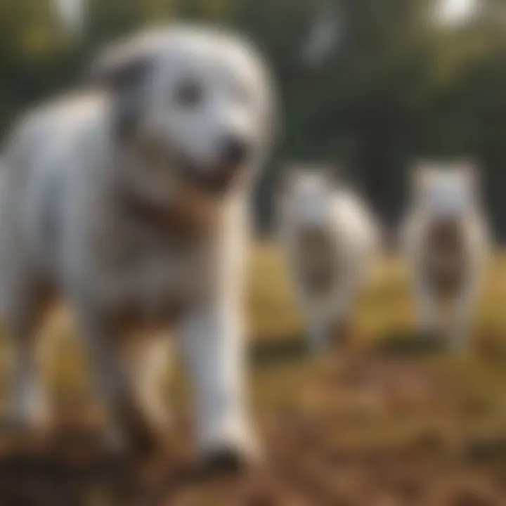 A sheepdog showcasing its herding instincts