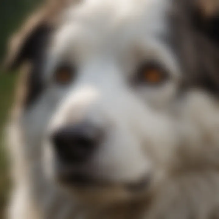 Close-up of a sheepdog's unique physical features