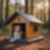 A cozy solar powered dog house equipped with a heater