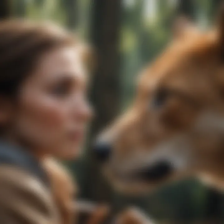An abstract illustration depicting the connection between humans and animals