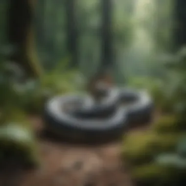 Slithering snake in a forest environment