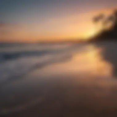 A stunning view of the coastline at sunset highlighting the natural beauty of Myrtle Beach.