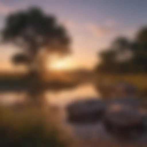 Breathtaking view of a Texas state park at sunset