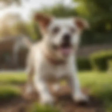 A happy dog playing in a clean yard free from fleas, symbolizing a flea-free environment.