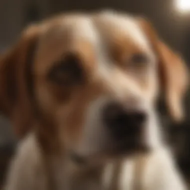 A close-up of a dog receiving a topical flea treatment, showcasing application to the skin.