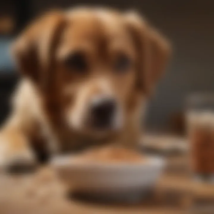 A dog enjoying a bowl of prescription dog food