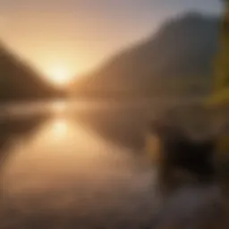 A serene view of the Columbia River at sunset, perfect for salmon fishing