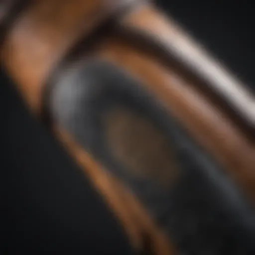 Close-up of high-quality snake chaps showcasing durable material and craftsmanship.