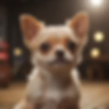 Charming tiny dog breed sitting gracefully