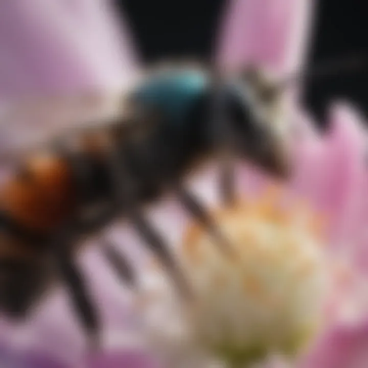 Close-up of a mason bee on a flower