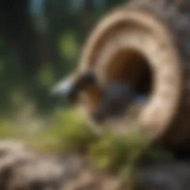 Nesting structures of mason bees in a natural setting