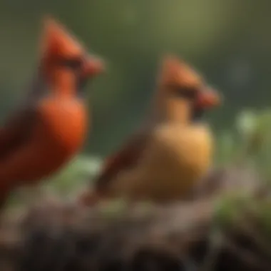 The Nesting Habits of the Female Cardinal Female cardinal building a nest, highlighting her nurturing role