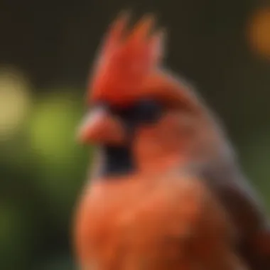 A Study of the Female Cardinal's Coloration Close-up of a female cardinal showcasing her vibrant feathers