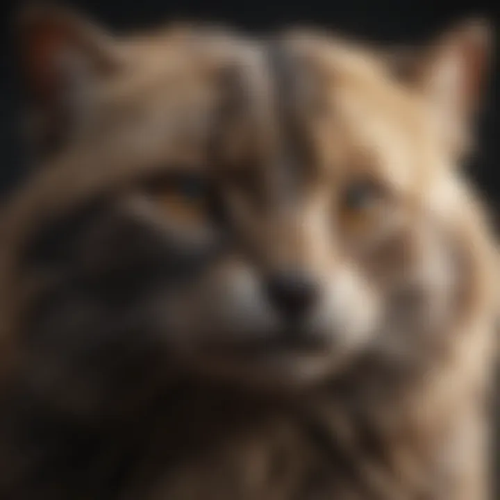 Close-up of a fisher cat's striking features and fur pattern