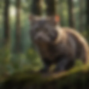 Fisher Cat in the Forest A fisher cat in its natural forest habitat, showcasing its sleek body