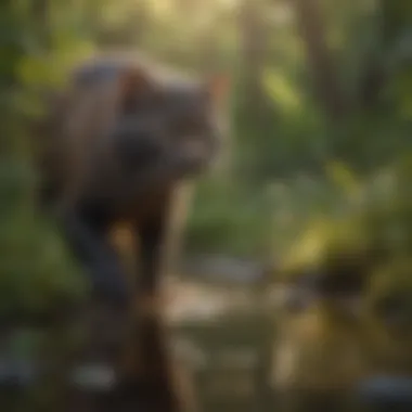 Fisher Cat on the Hunt A fisher cat in action, hunting in the underbrush