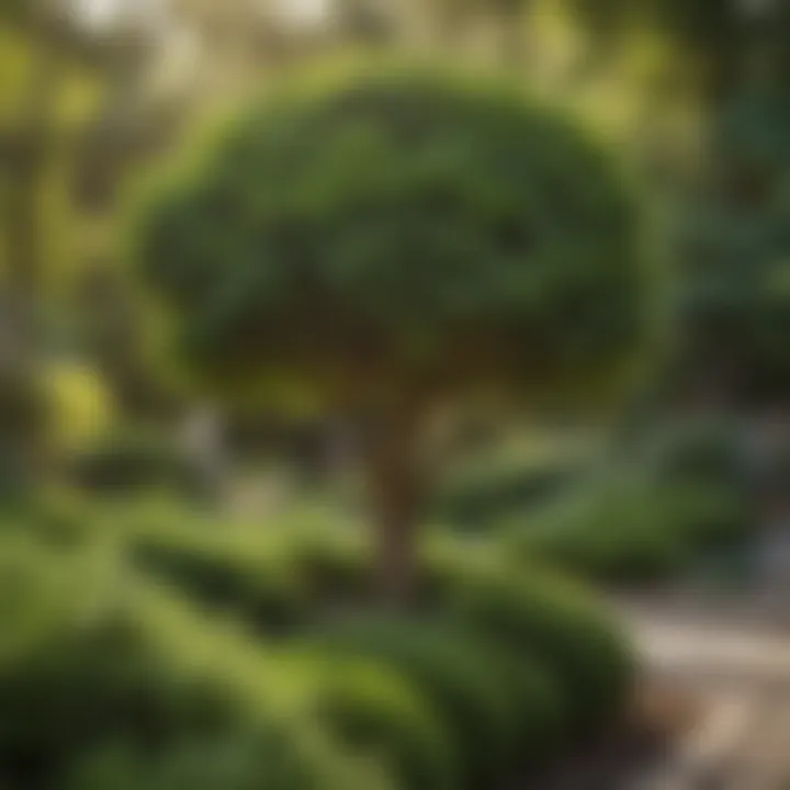 A well-maintained Great Green Arborvitae in a landscaped garden