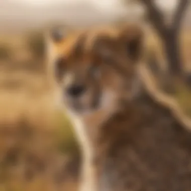 Cheetah in its natural savanna habitat Cheetah in the savanna