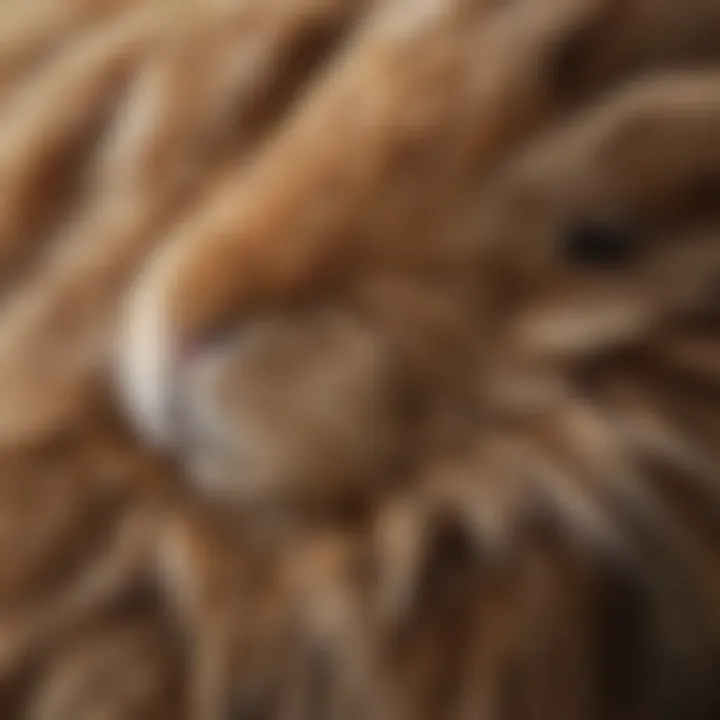 A close-up of a rabbit's fur showcasing its texture