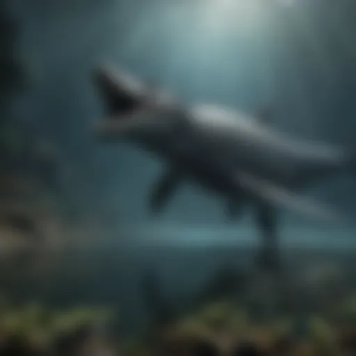 A majestic ichthyosaur gliding through ancient waters