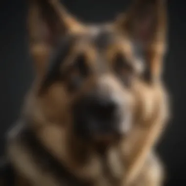 Strong Physique of a German Shepherd Close-up of a German Shepherd's strong physique