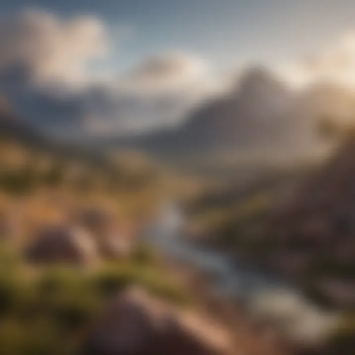 Stunning panoramic view of a mountain range in a national park