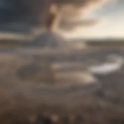 A breathtaking view of a mud volcano in Yellowstone, showcasing its unique geological features