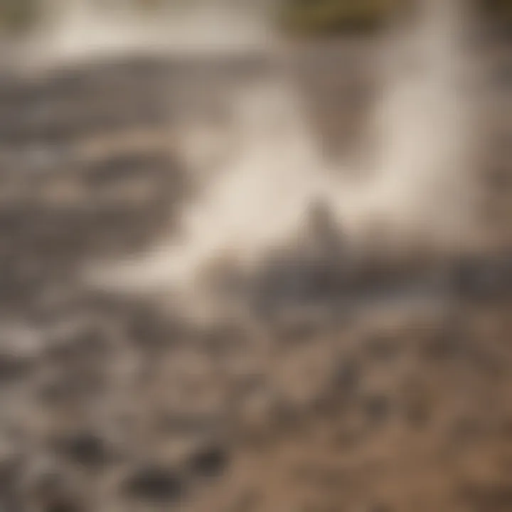 Close-up of the bubbling mud and steam at a Yellowstone mud volcano, highlighting its geothermal activity