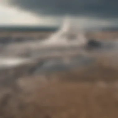 A panoramic view of the geothermal landscape of Yellowstone featuring multiple mud volcanoes