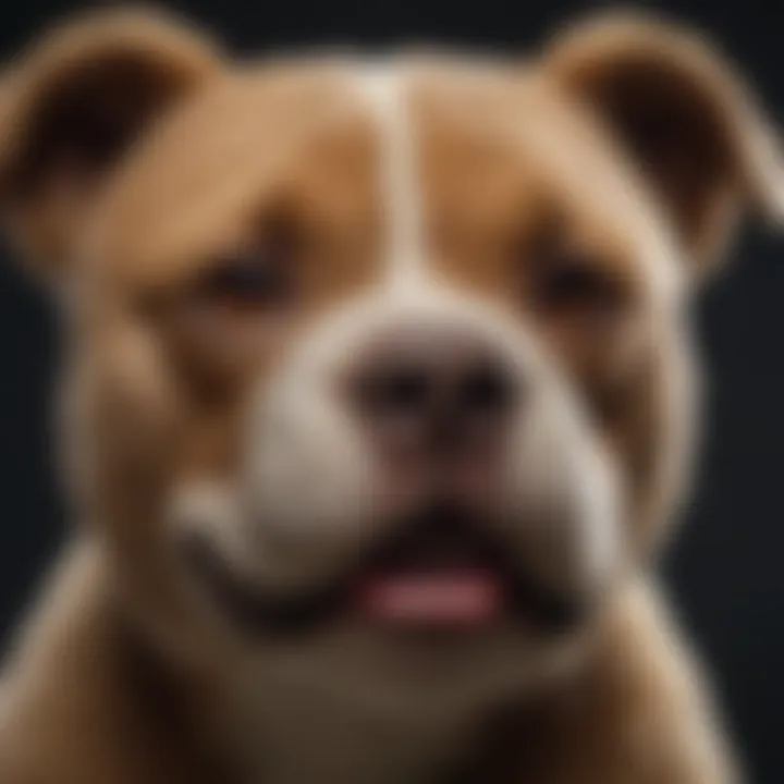 A close-up of a Pitbull Teddy Bear showcasing its unique fur texture and expressive face