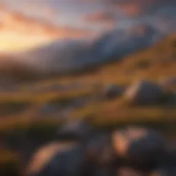 Majestic view of the Rocky Mountains at sunset