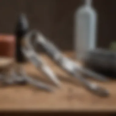 Quality Tools for Pet Grooming An assortment of grooming tools including dog scissors, combs, and brushes, emphasizing quality materials.