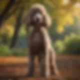 Standard Poodle standing majestically in a park