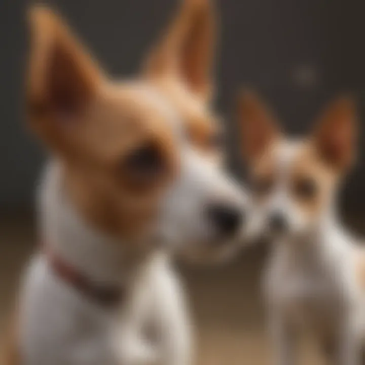 A Toy Fox Terrier socializing with other dogs, illustrating its friendly demeanor.