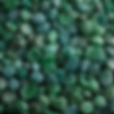 A stunning display of jadeite in various shades of green and blue, highlighting its rich colors.