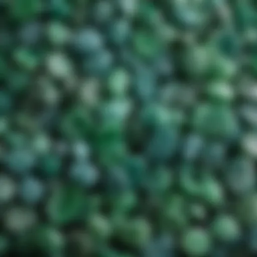 A stunning display of jadeite in various shades of green and blue, highlighting its rich colors.