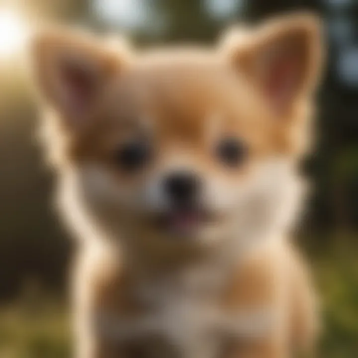 Playful Pomchi puppy with bright eyes